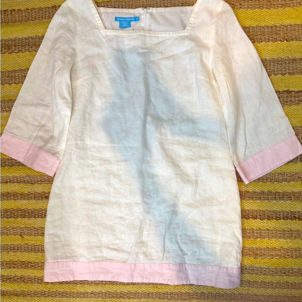 NWT White and Pink Island Company Linen Dress